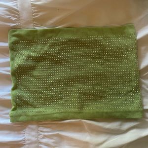 Shimmer stars bright green knit tube top!!